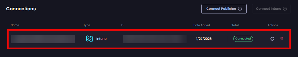New Intune connection