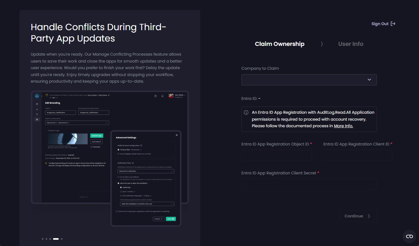'Claim Ownership' wizard