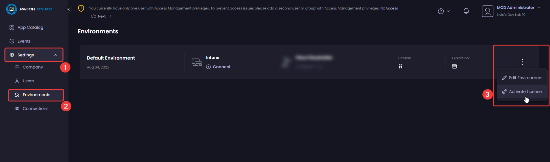Activating a PMPC Cloud license