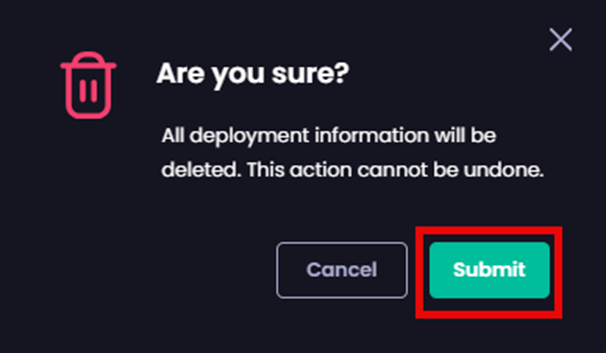 Clicking “Submit” on the “Are you sure?” dialog 