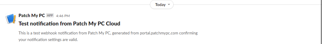Slack channel notification