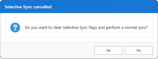 Cancelled Selective Sync