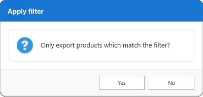 Apply filter to expoerted data prompt
