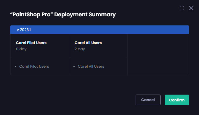 “Deployment Summary”