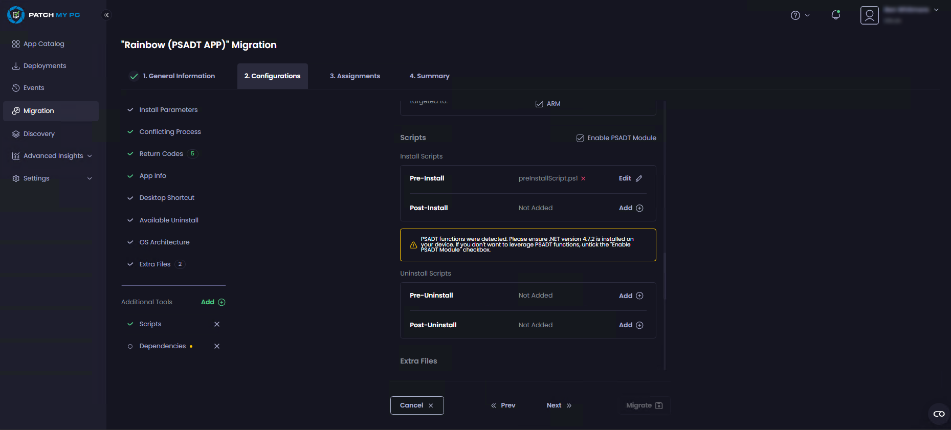 PSADT-based app shown in the deployment flow