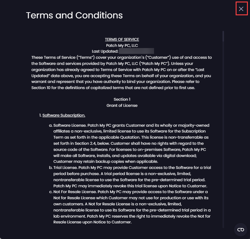 Reviewing the Terms and Conditions
