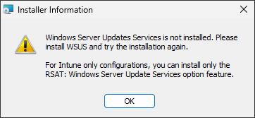 WSUS RSAT tools missing