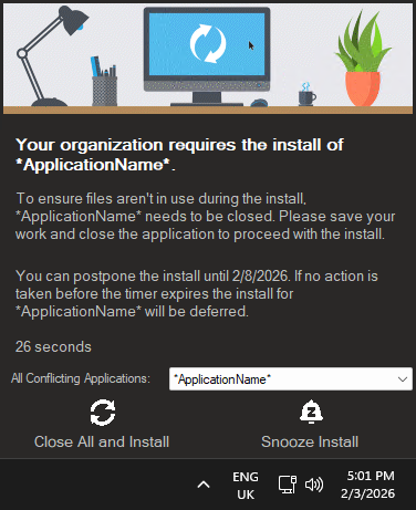 User options for Manage Conflicting Processes