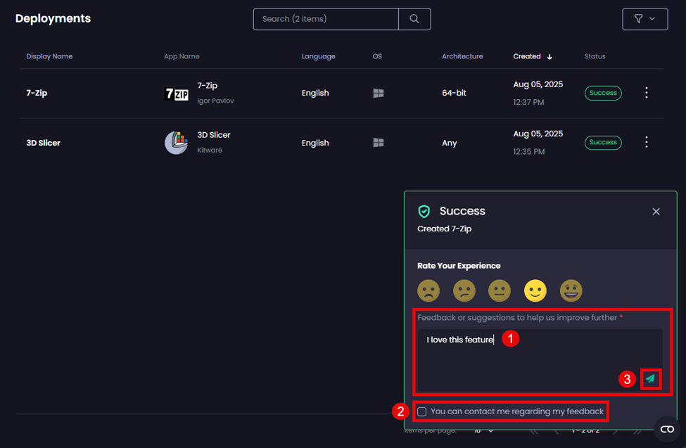 Providing comments and submitting feedback