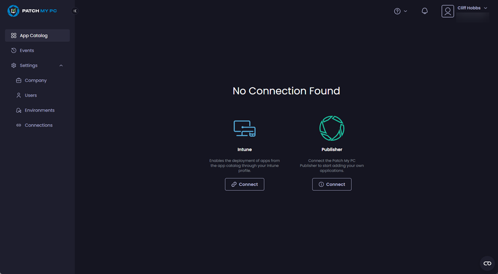 'App Catalog' page of the recovered company 