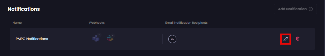 Clicking the pencil icon