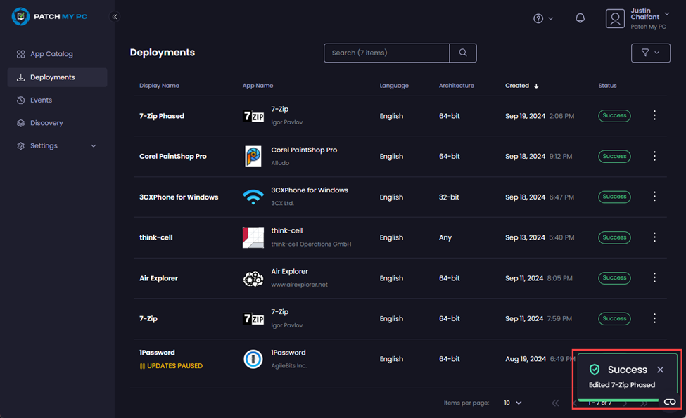 “Deployment Summary” showing the impact of delete all Update Rings