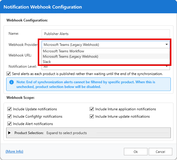 Change the Webhook Provider