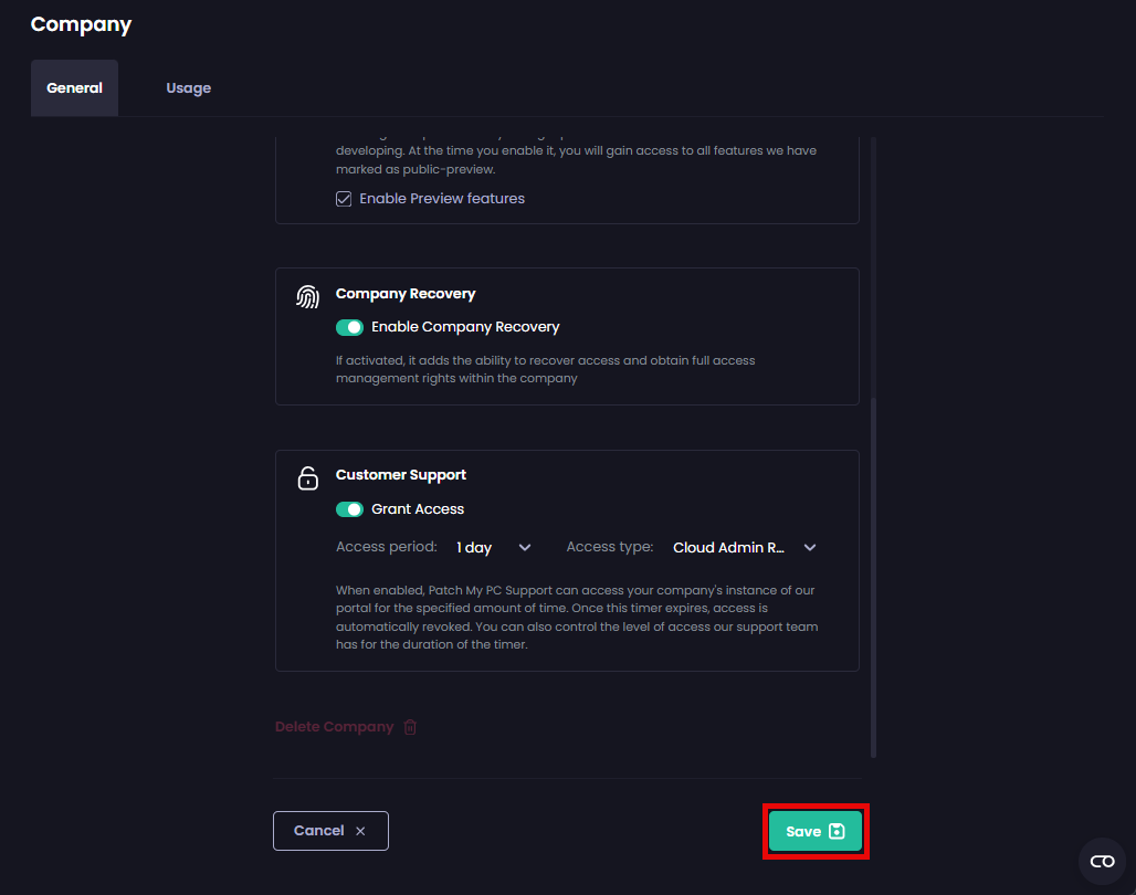 Clicking “Save” to save your changes.